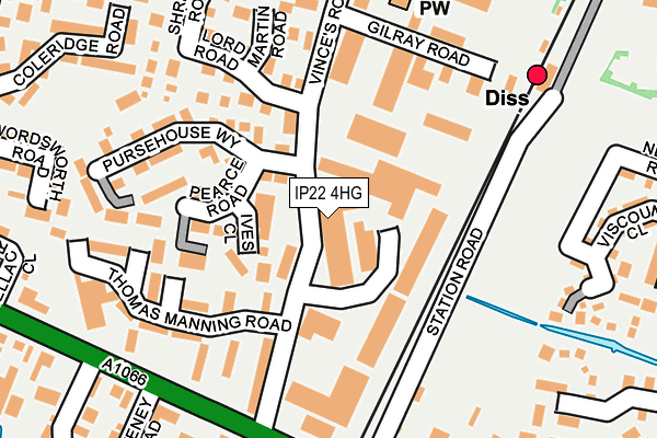 IP22 4HG map - OS OpenMap – Local (Ordnance Survey)