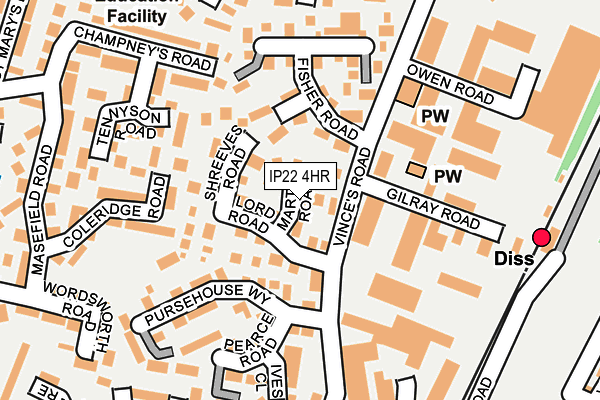 IP22 4HR map - OS OpenMap – Local (Ordnance Survey)