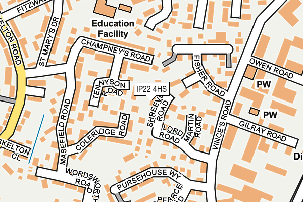 IP22 4HS map - OS OpenMap – Local (Ordnance Survey)