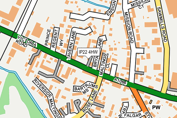 IP22 4HW map - OS OpenMap – Local (Ordnance Survey)