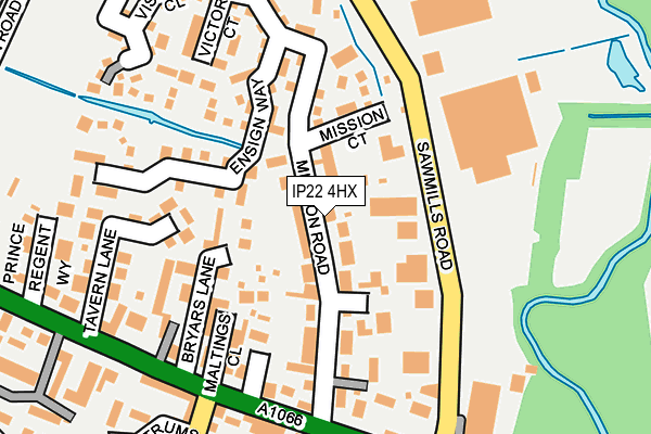 IP22 4HX map - OS OpenMap – Local (Ordnance Survey)