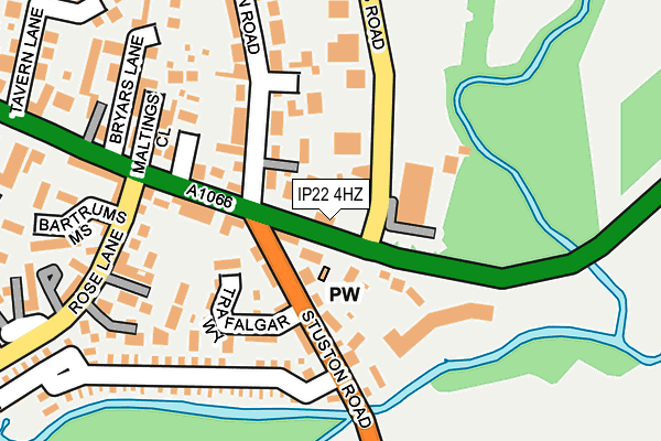 IP22 4HZ map - OS OpenMap – Local (Ordnance Survey)