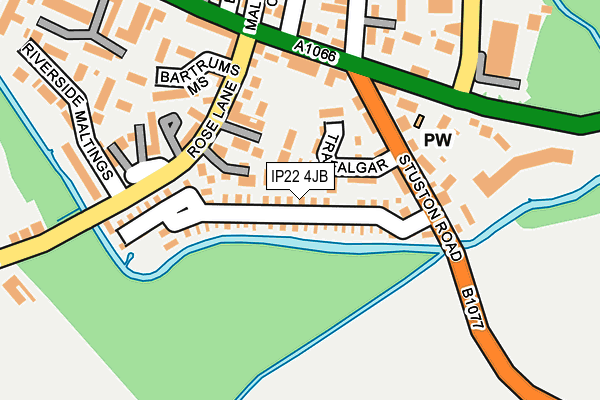IP22 4JB map - OS OpenMap – Local (Ordnance Survey)