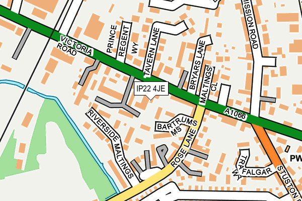 IP22 4JE map - OS OpenMap – Local (Ordnance Survey)