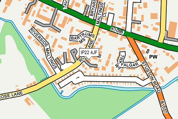 IP22 4JF map - OS OpenMap – Local (Ordnance Survey)