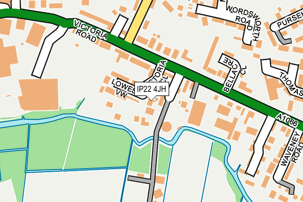 IP22 4JH map - OS OpenMap – Local (Ordnance Survey)