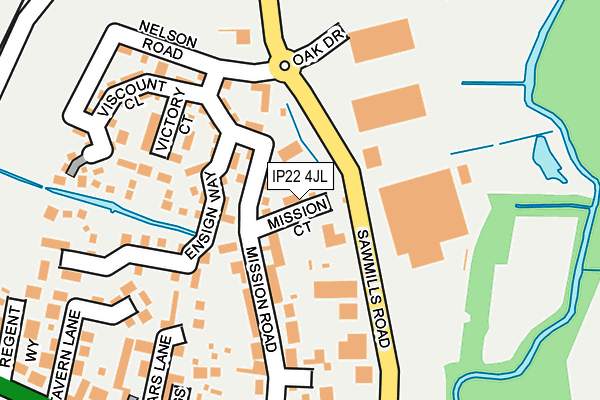 IP22 4JL map - OS OpenMap – Local (Ordnance Survey)