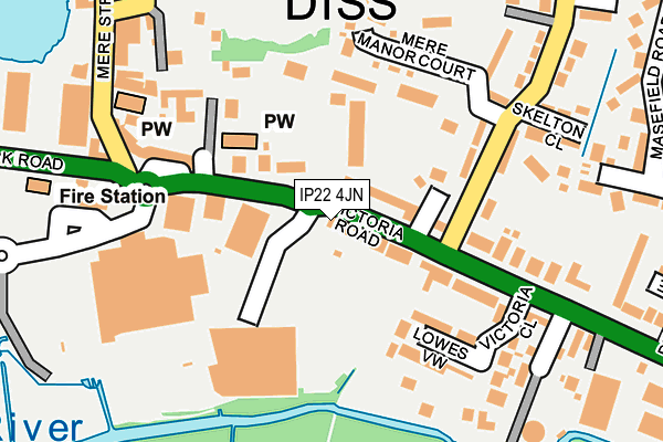 IP22 4JN map - OS OpenMap – Local (Ordnance Survey)