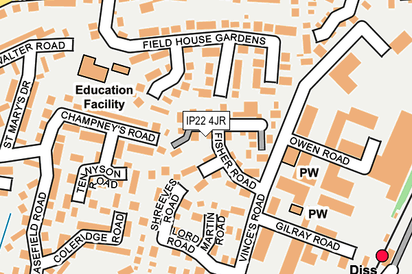 IP22 4JR map - OS OpenMap – Local (Ordnance Survey)