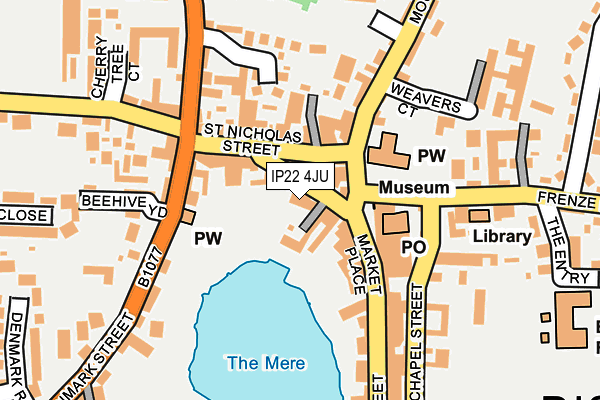 IP22 4JU map - OS OpenMap – Local (Ordnance Survey)