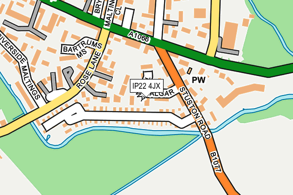 IP22 4JX map - OS OpenMap – Local (Ordnance Survey)