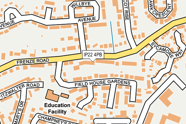 IP22 4PB map - OS OpenMap – Local (Ordnance Survey)
