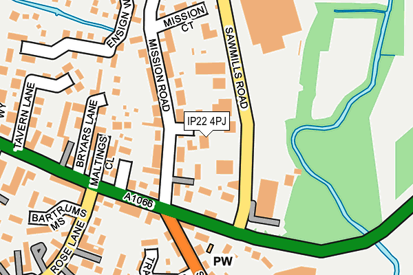 IP22 4PJ map - OS OpenMap – Local (Ordnance Survey)