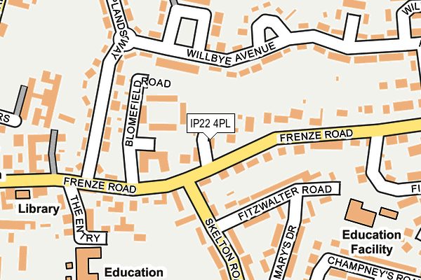 IP22 4PL map - OS OpenMap – Local (Ordnance Survey)