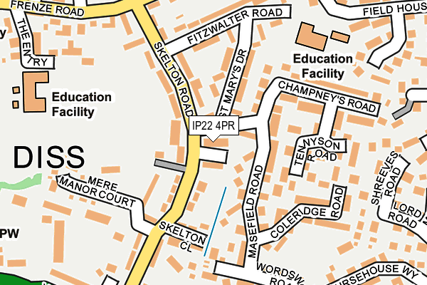 IP22 4PR map - OS OpenMap – Local (Ordnance Survey)