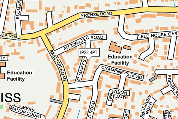 IP22 4PT map - OS OpenMap – Local (Ordnance Survey)