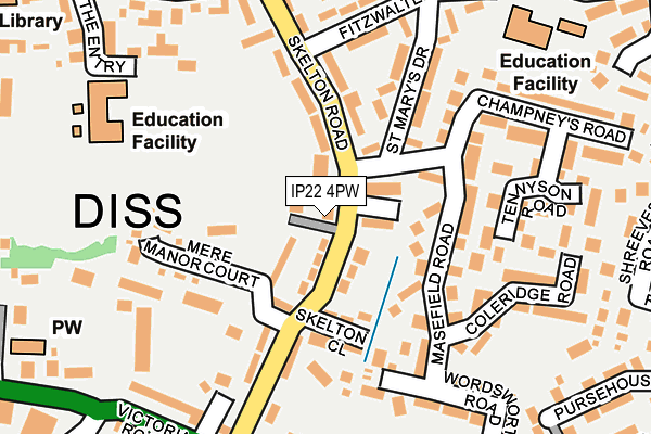 IP22 4PW map - OS OpenMap – Local (Ordnance Survey)