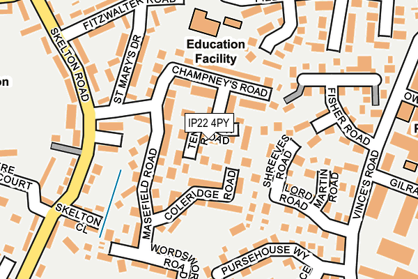 IP22 4PY map - OS OpenMap – Local (Ordnance Survey)