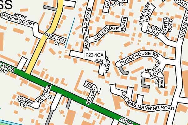 IP22 4QA map - OS OpenMap – Local (Ordnance Survey)