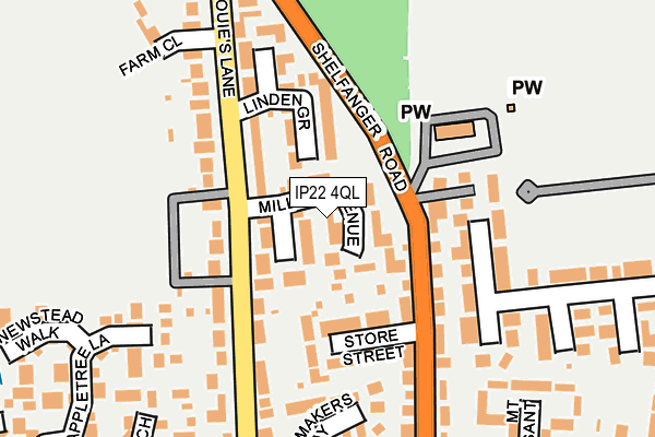 IP22 4QL map - OS OpenMap – Local (Ordnance Survey)