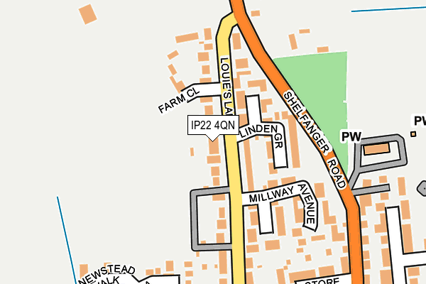 IP22 4QN map - OS OpenMap – Local (Ordnance Survey)