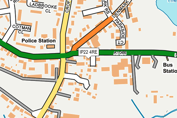 IP22 4RE map - OS OpenMap – Local (Ordnance Survey)