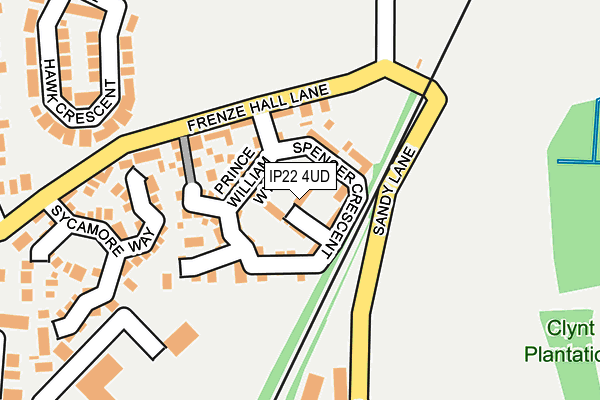 IP22 4UD map - OS OpenMap – Local (Ordnance Survey)