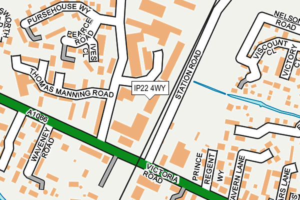 IP22 4WY map - OS OpenMap – Local (Ordnance Survey)