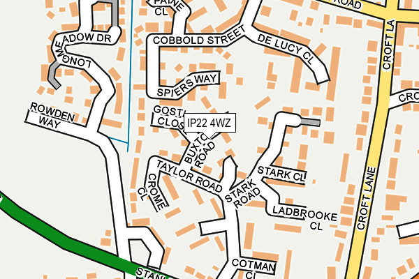 IP22 4WZ map - OS OpenMap – Local (Ordnance Survey)