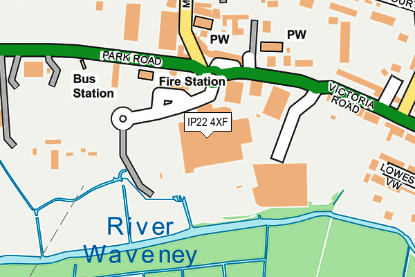 IP22 4XF map - OS OpenMap – Local (Ordnance Survey)