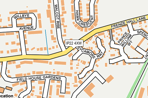 IP22 4XW map - OS OpenMap – Local (Ordnance Survey)