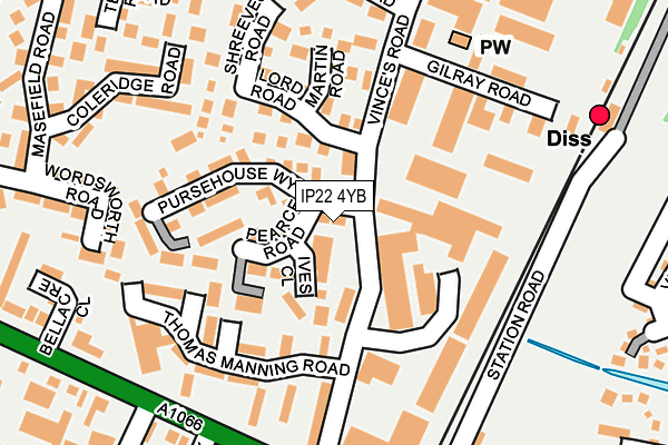 IP22 4YB map - OS OpenMap – Local (Ordnance Survey)