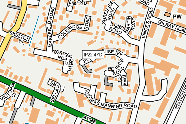 IP22 4YD map - OS OpenMap – Local (Ordnance Survey)
