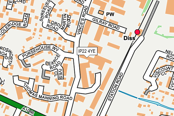 IP22 4YE map - OS OpenMap – Local (Ordnance Survey)