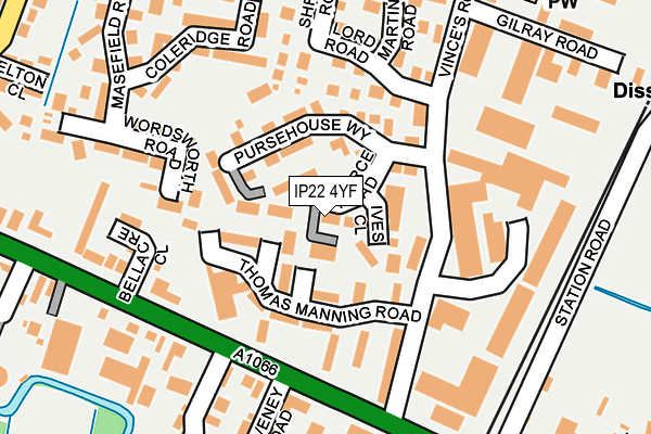 IP22 4YF map - OS OpenMap – Local (Ordnance Survey)