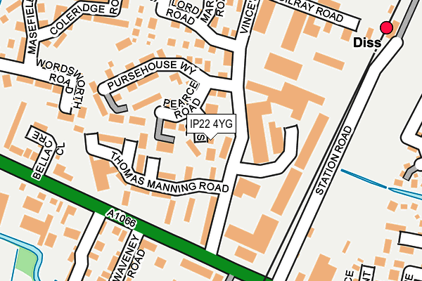 IP22 4YG map - OS OpenMap – Local (Ordnance Survey)
