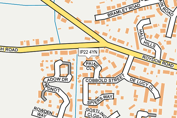 IP22 4YN map - OS OpenMap – Local (Ordnance Survey)