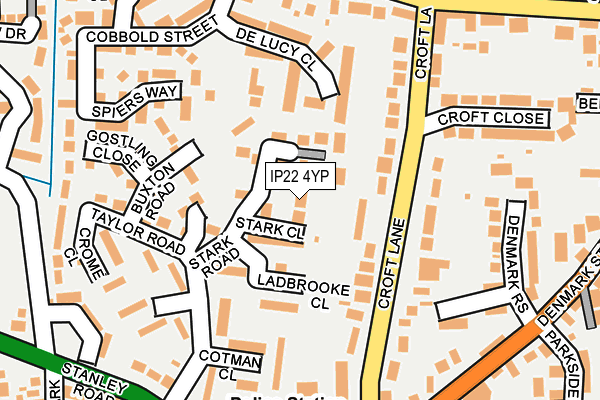 IP22 4YP map - OS OpenMap – Local (Ordnance Survey)