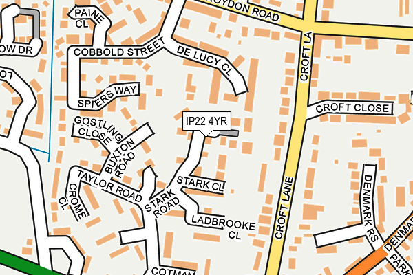 IP22 4YR map - OS OpenMap – Local (Ordnance Survey)