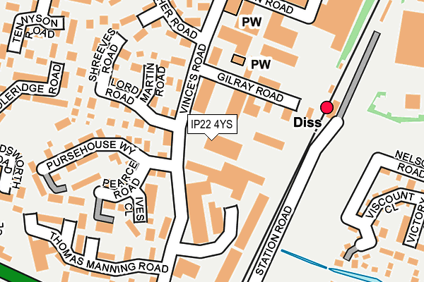 IP22 4YS map - OS OpenMap – Local (Ordnance Survey)