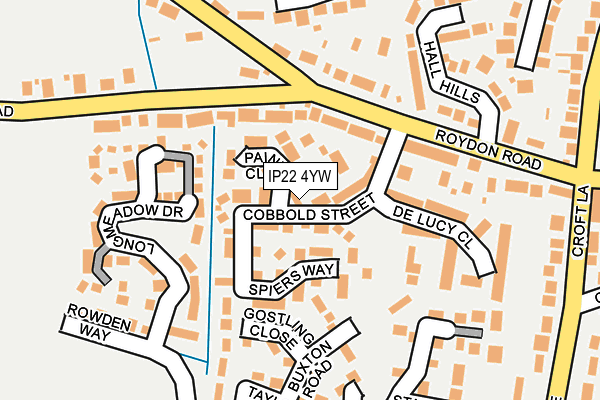 IP22 4YW map - OS OpenMap – Local (Ordnance Survey)