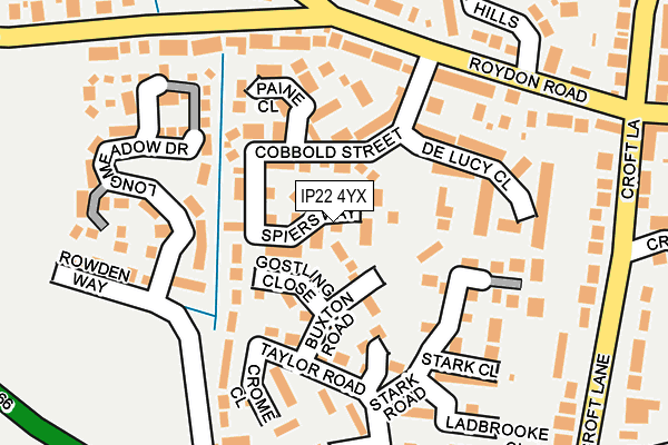 IP22 4YX map - OS OpenMap – Local (Ordnance Survey)