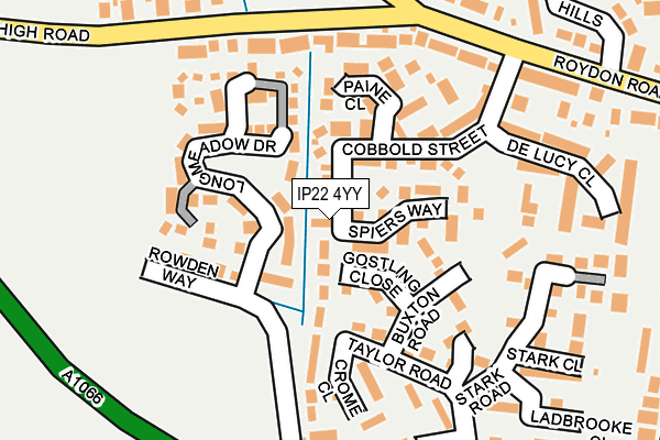 IP22 4YY map - OS OpenMap – Local (Ordnance Survey)