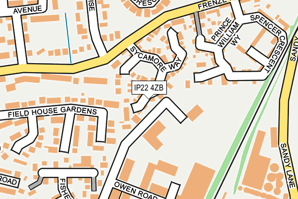 IP22 4ZB map - OS OpenMap – Local (Ordnance Survey)