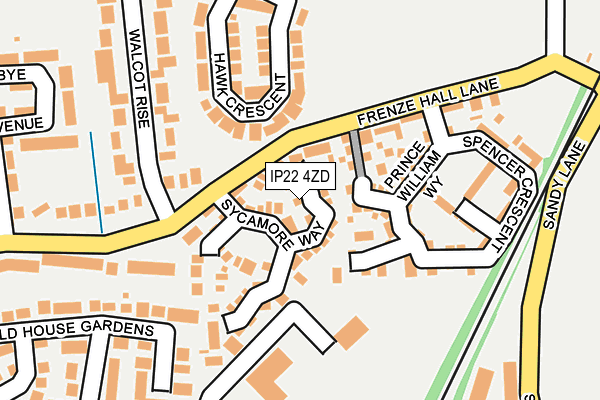 IP22 4ZD map - OS OpenMap – Local (Ordnance Survey)