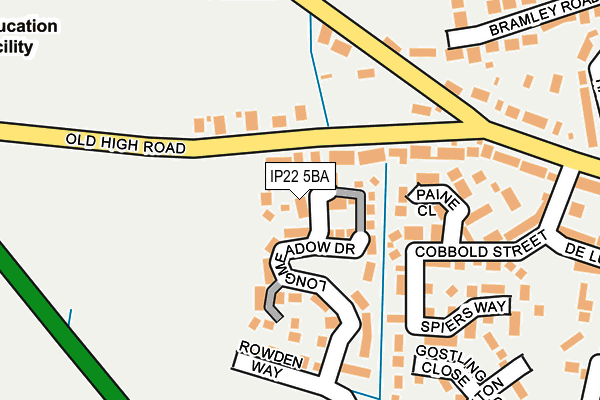 IP22 5BA map - OS OpenMap – Local (Ordnance Survey)