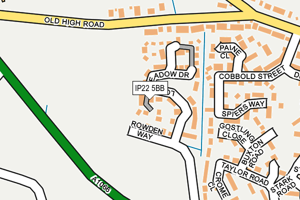 IP22 5BB map - OS OpenMap – Local (Ordnance Survey)