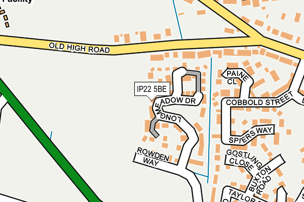 IP22 5BE map - OS OpenMap – Local (Ordnance Survey)