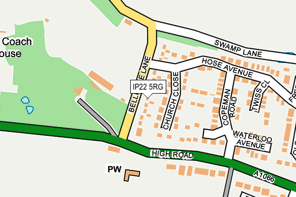 IP22 5RG map - OS OpenMap – Local (Ordnance Survey)