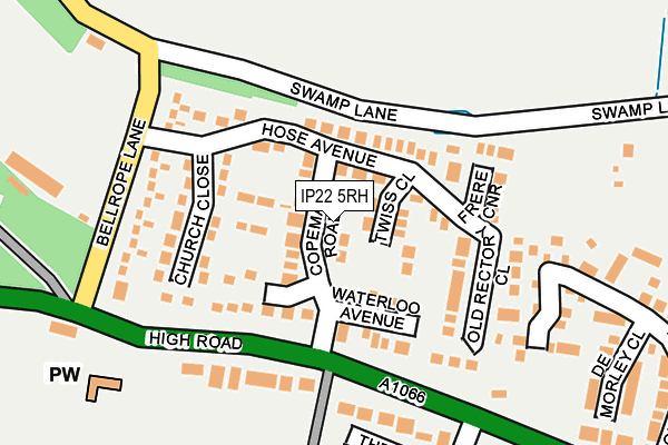 IP22 5RH map - OS OpenMap – Local (Ordnance Survey)